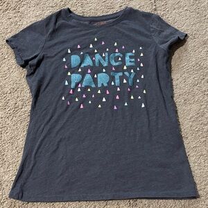 Cat & Jack Dark Grey Tee with Glitter 'Dance Party' Graphic